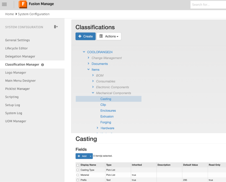 item-classification-autodesk-fusion-manage-plm-coolorange