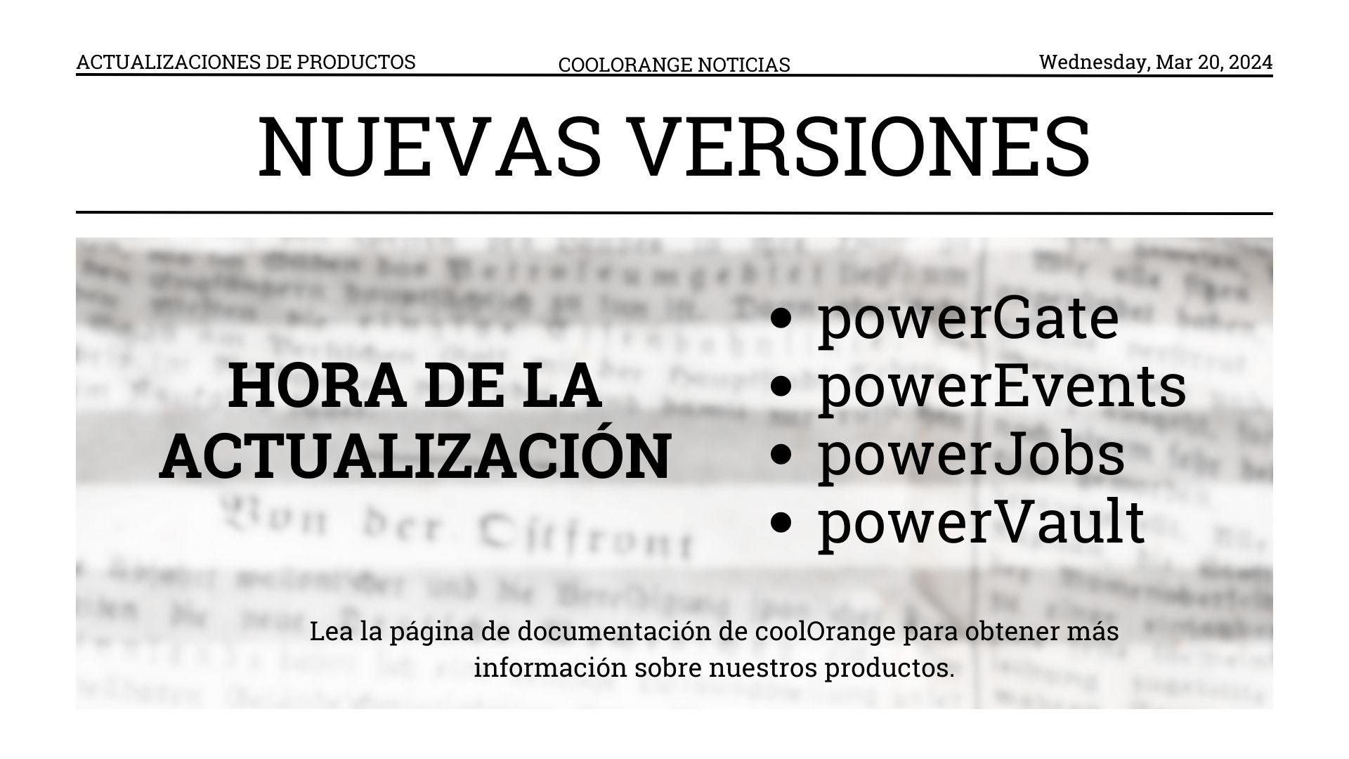 Actualizaciones de productos - Marzo de 2024