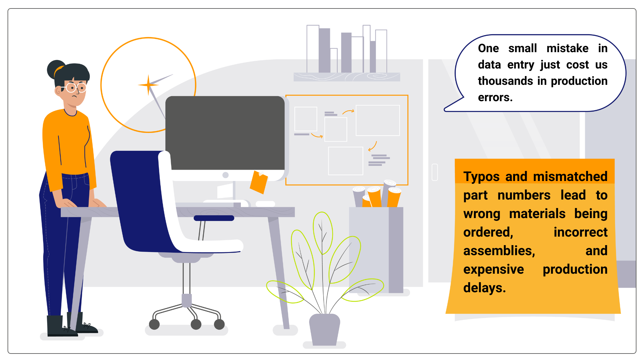 One small mistake in data entry just cost us thousands in production errors.(1)